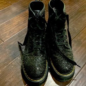 Black glitter Molly Dr. Marten boots